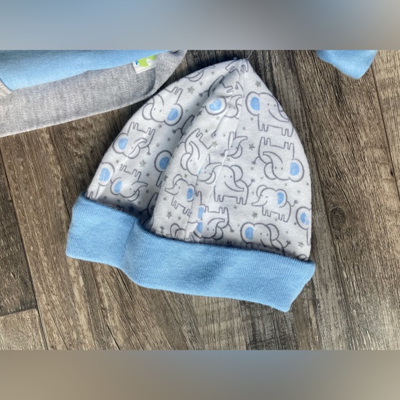 100%Cotton Elephant 0-3 M Blue Baby 7 Piece Set - Picture 10 of 12